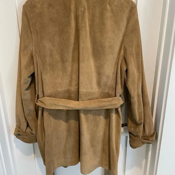 Banana Republic suede Tan Trench Coat - Picture 6 of 8